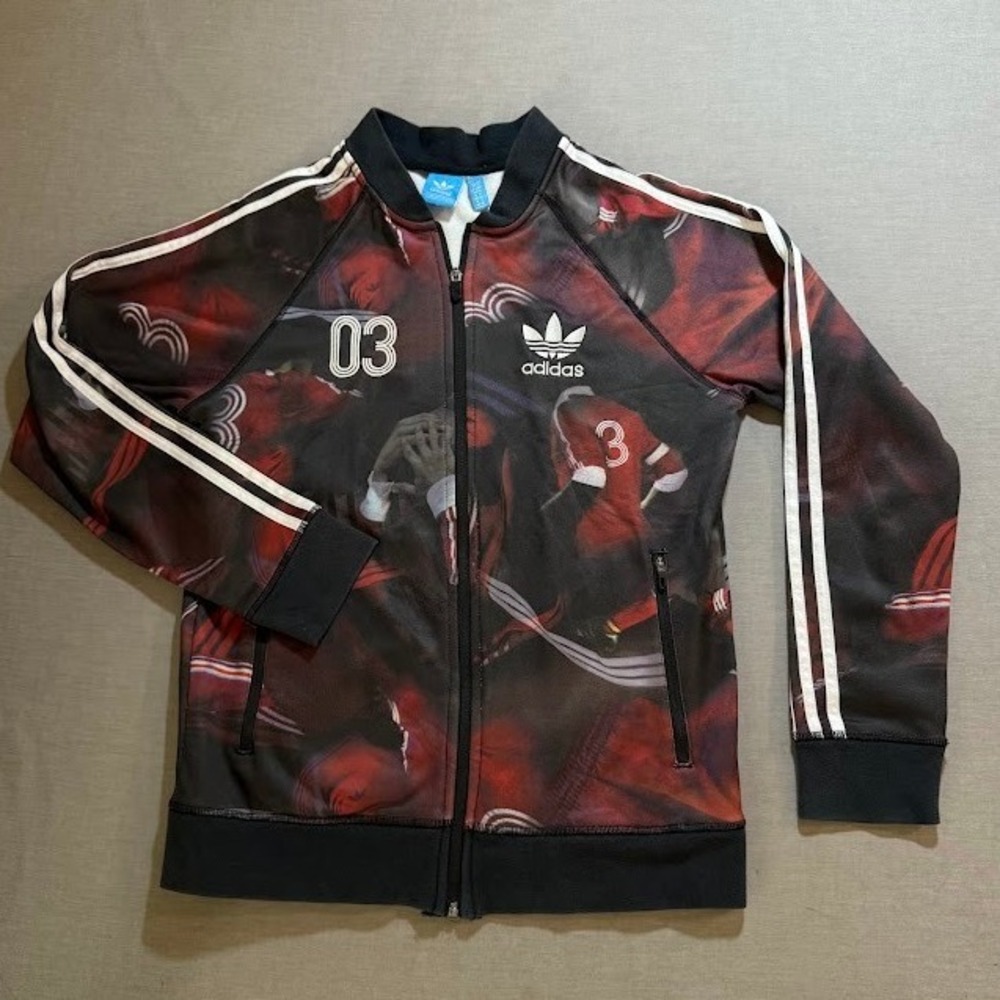 Adidas Track Jacket 03 Graphic Print Superstar Firebird Athletic Mens M Red Zip.